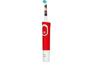‎ORAL-B Oral-B Kids Cars elektryczna szczoteczka do zębów dla dzieci od 3 lat, mała głowica szczoteczki i miękkie włosie, 2 programy czyszczenia w tym Sensitiv, timer, 4 naklejki Disney, czerwona