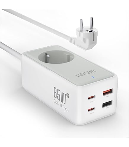 Meaowxva Chargeur GaN 200W 7 Ports - 1 AC + 4 USB-C + 2 USB-A, Station D'Alimentation Multiple Pour Ordinateur, Téléphone, Tablette