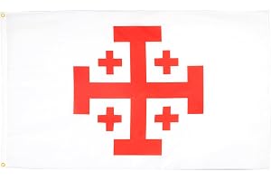 AZ FLAG Flagga Heliga gravens orden i Jerusalem 150x90 cm 2 Öljetter | Inom- och utomhusbruk dekorativ flagga dubbelsydda sömmar och förstärkta kanter med metallöljetter 100D polyester