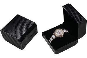 YekouMax Uhrenbox herren, Aufbewahrungsbox für smartwatch und armbanduhren, PU Leather Gift Box for Watch, Jewellery, Birthda, Boyfriend, Men and Women (1, Carbon-Textur)