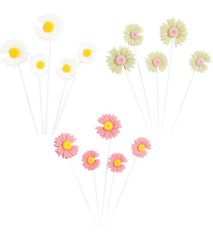 Candele Compleanno A Forma Di Margherita - 5 Pezzi Colorati | Decorazione Torte E Cupcake Eco-Friendly - Foto 7