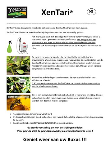TOPUXUS XenTari, gegen Buchsbaumzünsler. Profi Dosierung, Bio profi Produkt. Stoppt Raupen Schäden im Buchsbaum, mach es wie der Züchter! ( incl. Ned gebruiksaanwijzing ) - 4