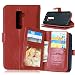 Produktbild JDDRCASE Handy Zubehör Hüllen, Solid Color Premium-PU-Leder-Mappen-Magnetic Buckle Design-Flip Folio Case Schutzhülle Einbau-9-Karten-Slots und Ständer für LG G2 (Farbe : Braun)