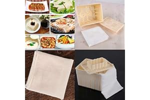 CHRISTY HARRELL Stampo per tofu fai da te per tofu, kit di stampi per formaggio, panno di soia, set di utensili da cucina, scatola: 14 x 11 x 9,5 cm, panno: 40 x 40 cm
