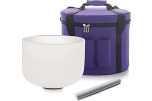 HYE-EUN 12 Inch B Note Crystal Singing Bowl and Carrying Case for Yoga Meditation Sound Healing Energy