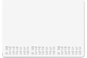 SIGEL H6301 Sous-main en papier, et coins arrondis, calendriers sur 3 ans et semainier, design dotted, A2 (59.5 x 41 cm), blanc et gris, 30 feuilles