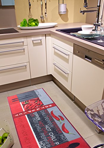 Andiamo 282565 Teppichläufer Küchenläufer Hot Pepper, Chili Schote, 67 x 200 cm, rot - 4