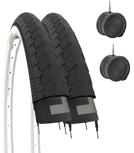 26x 1 3/8 Zoll Fahrradreifen-Set mit Weisswand 37-590 Sport & Freizeit