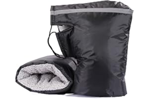 SJTJSPX Gants de Moto Hiver Manchons de Guidon Motorcycle Gants de Guidon de Moto Imperméables et Coupe-Vent Gants Thermique en Polaire Gants Chaud de Protection Poignets Vélo Cyclisme Scooter