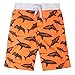 Bluezoo Kids Boy's Orange Shark Printed Swim Shorts Age 13-14