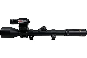 ECOMMUR Visor telescópico 4x28 táctico gamo con láser | Mira telescópica para carabinas y escopetas de balines (Aire comprimido) o Airsoft