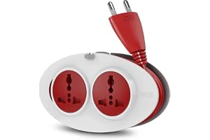 GM 3206 G-On Extension Board with 2 International Sockets | 2.5M Extension Cord | Dual-Tone Design | Child Safety Shutters | Compact & Travel-Friendly | 240V Power for Laptops, Phones & More