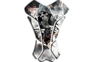 TANKPAD Autocollants en résine à effet 3D pour protection de réservoir - compatible Skull Poker Asso 2