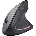 Trust Verto Souris sans Fil, Souris Verticale Ergonomique, 800-1600 DPI, 6 Boutons, LED, Prévention Syndrome de la Souris et