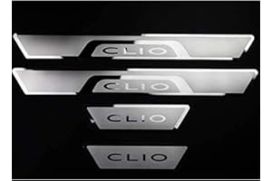 DGDD 4Pcs Battitacco in Acciaio Inox, Esterno Soglia Porta Batticalcagno Anti-Graffio Door Sill Kick Plates Trims Protector Accessori per Renault Clio IV Clio 4 2015 2016 2017 2018 2019