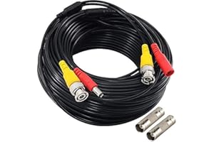 Yeung Qee 50m BNC video power cable security camera Cable with 2 Female Connetors for All HD CCTV DVR Surveillance System (50m)