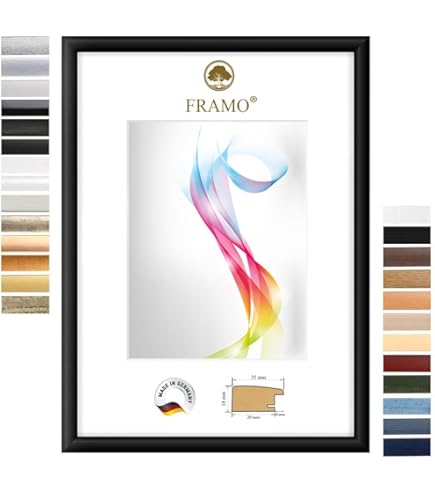 Set 4 Cornici Portafoto Legno DIN A3 Nero - 32,5x45 Cm, Senza Vetro, Infrangibili, Per Parete - Foto 14