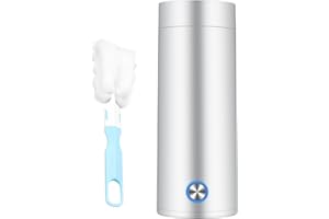 Mkitnvy Przenośny czajnik elektryczny, elektryczny, pojemność 400 ml, mini dzbanek termiczny 3 w 1, wkład ze stali nierdzewnej 304, do przygotowywania herbaty, kawy, mleka dla niemowląt