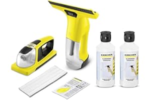 APH REINIGUNGSTECHNIK Kärcher Akku Fenstersauger WV 6 + KV 4 Vibrierender Akku Wischer 1.633-570.0 (Inkl.. 2x Glasreiniger RM 500)