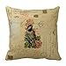 Produktbild AlineAline 18x18 Cotton Linen Decorative Throw Pillow Cover Cushion ds:218 Bird Flowers