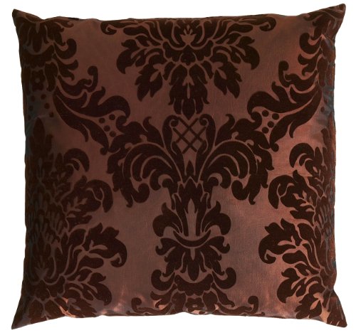OPUS Kissenhülle 60 x 60 cm Taft Samt Flockdruck in 11 extravaganten Farben (70 Braun) 1 Stück