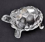 Pooja Art Gallery-Fengshui Vastu Original Clear Crystal Turtle for Peace & Prosperity (Big) (Size: Medium - 4.5 Inch)