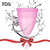 Moon Cup, Mooncup Menstrual Cup Made of Hypoallergenic Medical Silicone, The Diva Cup, Tampon Period Cup Reusable, Healthy & Safe With Menstrual Cup Bag & Gift Box, Apriller (Large Size)