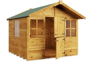 BillyOh Wooden Playhouse 6x5 Kids Playhouses for Outdoor Children Wendy House Garden Toys Play House Lollipop Junior with Fence Available