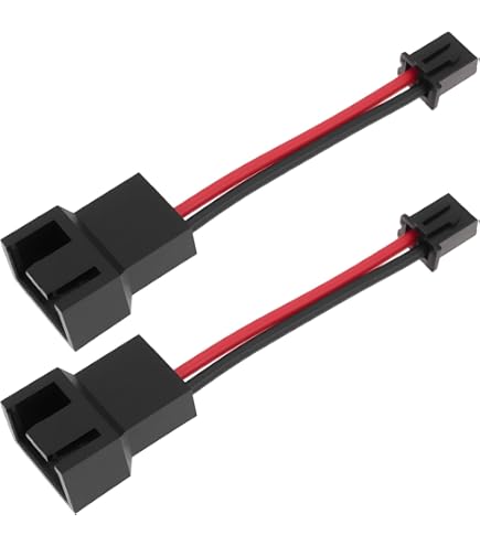 ELFJMZP (2er-Pack) Molex 4-Pin auf Dual XH2.54 2-Pin Lüfter-Splitter-Adapter - 12V-Gehäuselüfter-Stromkabel - 22AWG Hochstromkabel (13cm, schwarz-rote Farbgebung) (1 to 2 ELFJMZP (2er-Pack) Molex 4-Pin auf Dual XH2.54 2-Pin Lüfter-Splitter-Adapter - 12V-Gehäuselüfter-Stromkabel - 22AWG Hochstromkabel (13cm, schwarz-rote Farbgebung) (1 to 2