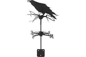 Metal Crow Ornament Väderflöjel för Utomhus Trädgård Bondgård Dekoration - N Väderflöjel Vindflöjel Väderhane för Prec Weather Ing