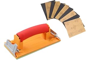 HYX 24Pcs Assorted Sandpaper with Sanding Block, 80 to 800 Grit, Handle Tool Sander for Workshop, Automotive, Crafts and Hobbies