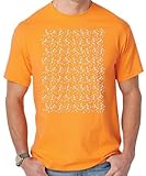 coverseamed cuello Blueberri Apparel Camiseta para Hombre con diseño de Esqueletos Locos, Talla 3XL, Color Naranja