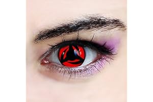SANNNICKUK Crazy Fun Colour Color Contact Lens lenses Farbig Kontaktlinsen lentille (((KAKASHI))) « sans correction » Red Rouge Naruto uk