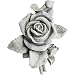Produktbild com-four® Deko Rose in Steinoptik, als Grabschmuck, ca. 13 x 12 x 4,5 cm (01 Stück - Rose)