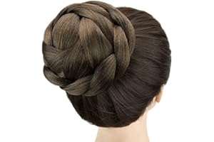 IMISSU Grande Taille Danseur Tressé Chignon Couverture De Cheveux Beignet Postiches Chouchou Chignon Perruque Chignon Sur La Fête De Mariage (M3 Mix Brown)