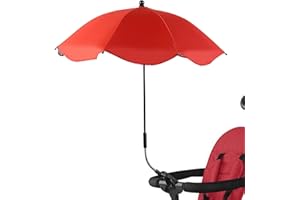 PRATVIDER Ombrellino Passeggino Universale, Parasole Passeggino, Protezione UV Clip su Ombrellone Attaccabile Passeggino per Bambini 1-3, Ombrello per Passeggino con Morsetto Regolabile