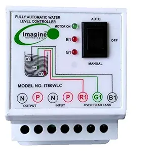 imagine technologies Fully Automatic Metal Water level Controller and Indicator with 3 Sensors (White) - Pack of 1