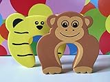 6 Stück B&B Original Türstopper Fingerschutz Klemmschutz Türstop Fingerklemmschutz Handschutz Kindertürsicherung Türpuffer niedliche Tiere - 2