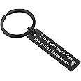 Long Distance Relationship Gifts Keychain - I Love You More Than The Miles Between Us Gifts for Boyfriend Love Keychain Valentines Day Gift Keychain for Him