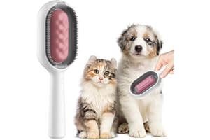 URIJK Dog Brush With Water Tank-Pet Hair Removal Comb With Water Tank 4 In 1 Universal Pet Knots Remover Cat Brush For Long Hair Pet Hair Remover Pet Combing Brush For Massaging And Removing Loose Hair
