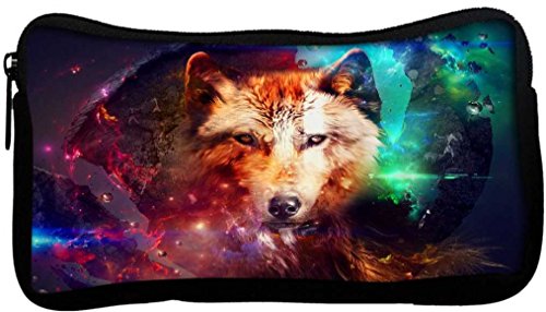 Snoogg Wolf Of Hearts Poly Canvas Student Pen Pencil Case Coin Purse Utility Pouch Cosmetic Makeup Bag