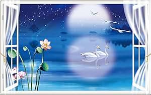 Papier peint intissé trompe l'oeil effet 3D paysage zen ...