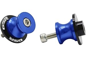 MZ-STORE 2pcs M8 Diabolos Bobines Vis du Bras Oscillant CNC Aluminium pour Suzuki GSR 400 600 750 1000 (Bleu)
