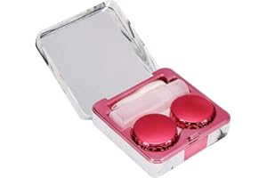 SOLOMI Eye Lens Case - Kontaktlinse-Kasten, Marmoroberfläche Tragbarer Platz Soaking Kontaktlinse-Kasten mit Spiegel (4 Farben) (Farbe : Rose Red)