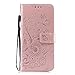 Produktbild HCUI Flip Huawei Nova 3I Hülle Wallet Case Blumen Handyhülle PU Leder Tasche und Ständer Magnetverschluß Kratzfestes Schutzhülle für Huawei Nova 3I - Rosa.