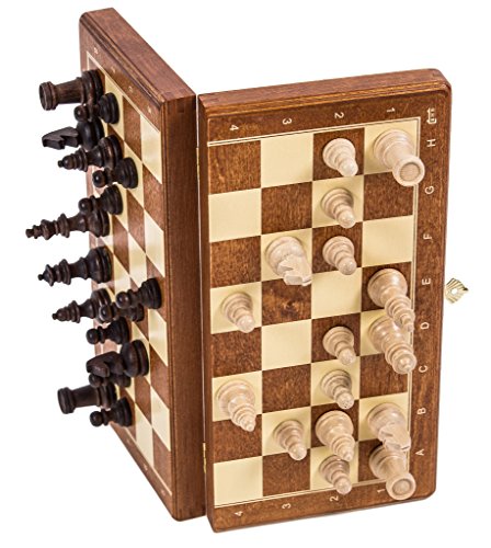 SQUARE GAME Schach Schachspiel - MAGNETISCHE Basic - 26,5 x 26,5 cm - Schachfiguren & Schachbrett aus Holz