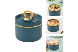 GZCZCC Contenitore Termico per Alimenti Caldi 650 ml, Thermos per Alimenti con Cucchiaio, Portapranzo Coibentato in Acciaio Inox con Maniglia, Contenitore Alimentare Termico per Cibi Caldi e Freddi