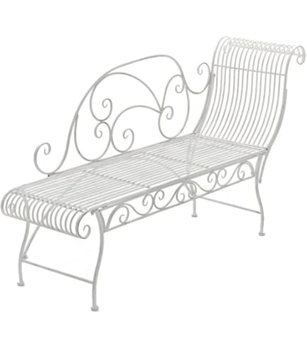 Panchina Da Esterno In Ferro 2 Posti - Stile Shabby Chic Per Giardino, Terrazzo O Interni | Bianco Anticato - Foto 9