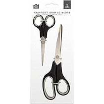 Chevining 2-Pack All Purpose Comfort Grip Scissors - 7" & 8" Right-Handed Utility Scissors For Office & Home
