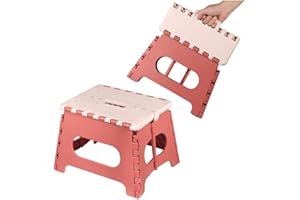 Sbomi Faltbar Küchenhocker Klapptritt Bad-Hocker Klappbar Garten Klappstuhl Klein Kinderfußbank Kindertritt Aufstiegshilfe Waschbecken Für Kinder Erwachsene (22,3 cm hoch – rot)